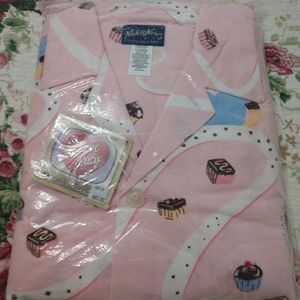 NWT Vintage Blue tag Nick&Nora Pink Flannel I Love Lucy Chocolate factory PJ Set